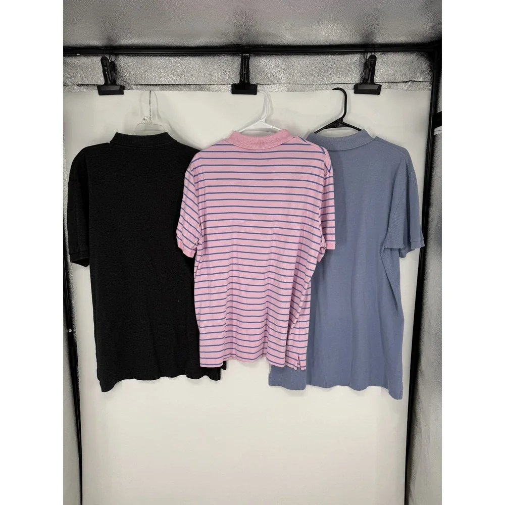 Lot Of 3 Polo Ralph Lauren Polo Shirt Mens Large Golf Short Sleeve 100%‎ Cotton